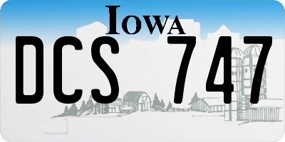 IA license plate DCS747