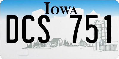 IA license plate DCS751