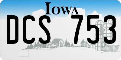 IA license plate DCS753