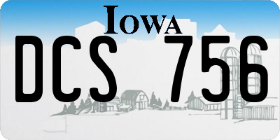 IA license plate DCS756