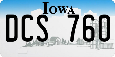 IA license plate DCS760