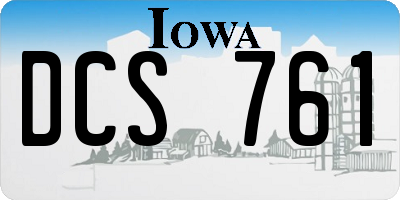 IA license plate DCS761