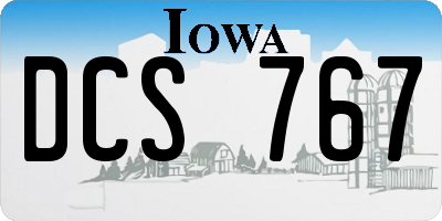 IA license plate DCS767