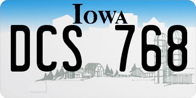 IA license plate DCS768