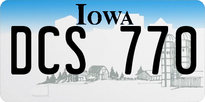 IA license plate DCS770