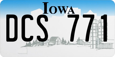 IA license plate DCS771
