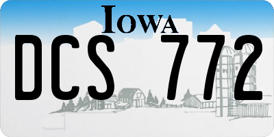 IA license plate DCS772