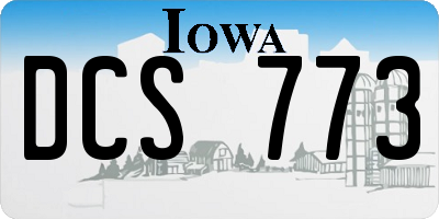 IA license plate DCS773