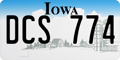 IA license plate DCS774