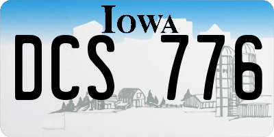 IA license plate DCS776