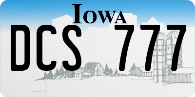 IA license plate DCS777