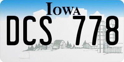 IA license plate DCS778