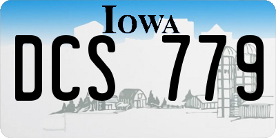 IA license plate DCS779