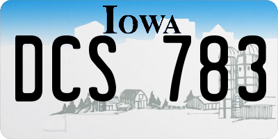 IA license plate DCS783