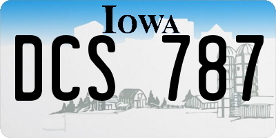 IA license plate DCS787