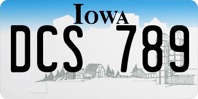 IA license plate DCS789