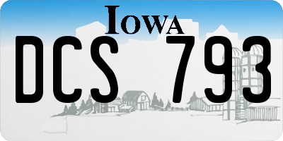 IA license plate DCS793