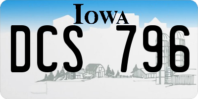 IA license plate DCS796