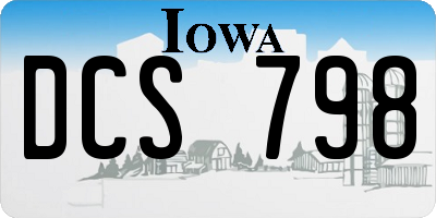 IA license plate DCS798