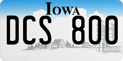 IA license plate DCS800