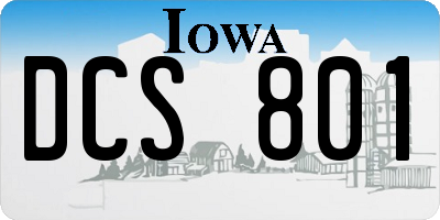IA license plate DCS801