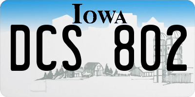 IA license plate DCS802