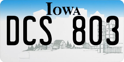IA license plate DCS803