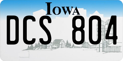 IA license plate DCS804