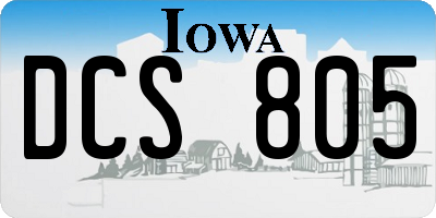 IA license plate DCS805