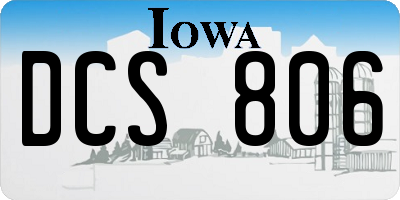 IA license plate DCS806
