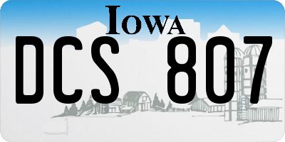 IA license plate DCS807