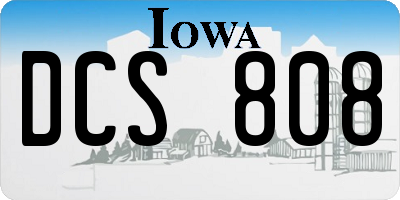 IA license plate DCS808