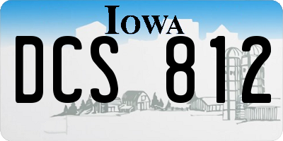 IA license plate DCS812