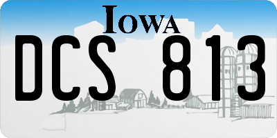 IA license plate DCS813