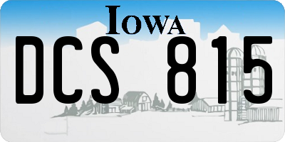 IA license plate DCS815