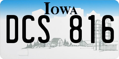 IA license plate DCS816