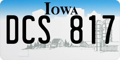 IA license plate DCS817
