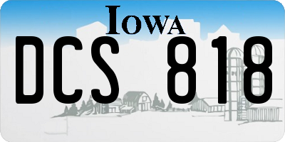 IA license plate DCS818