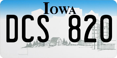 IA license plate DCS820