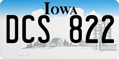 IA license plate DCS822