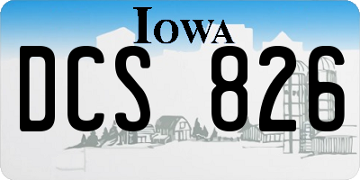 IA license plate DCS826