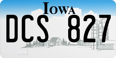 IA license plate DCS827