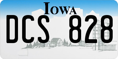 IA license plate DCS828