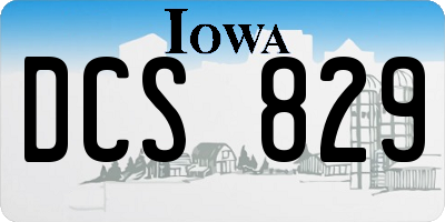 IA license plate DCS829