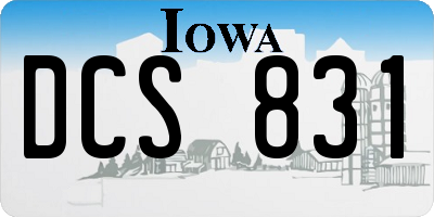 IA license plate DCS831