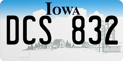 IA license plate DCS832