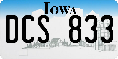 IA license plate DCS833