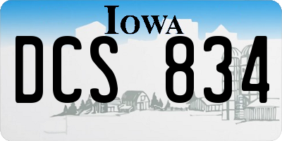 IA license plate DCS834