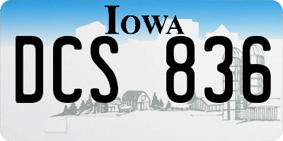 IA license plate DCS836