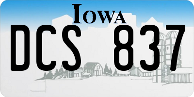 IA license plate DCS837